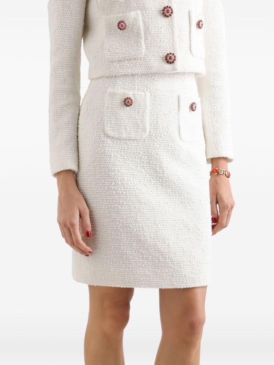 26FW 돌체앤가바나 미디 스커트 F4DE9Z HUMW9W0001 WHITE - DOLCE & GABBANA