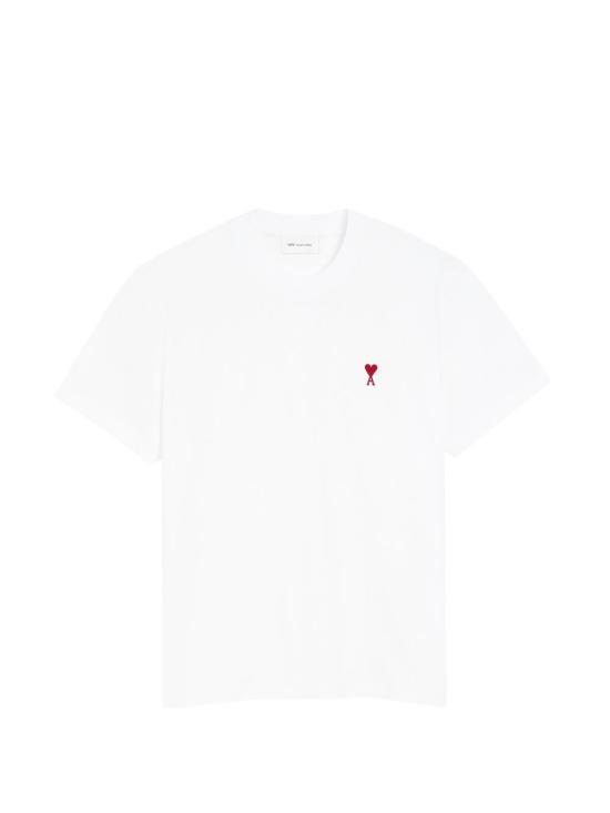 26FW 아미 스몰 하트 로고 티셔츠 BFUTS035D 724100 WHITE