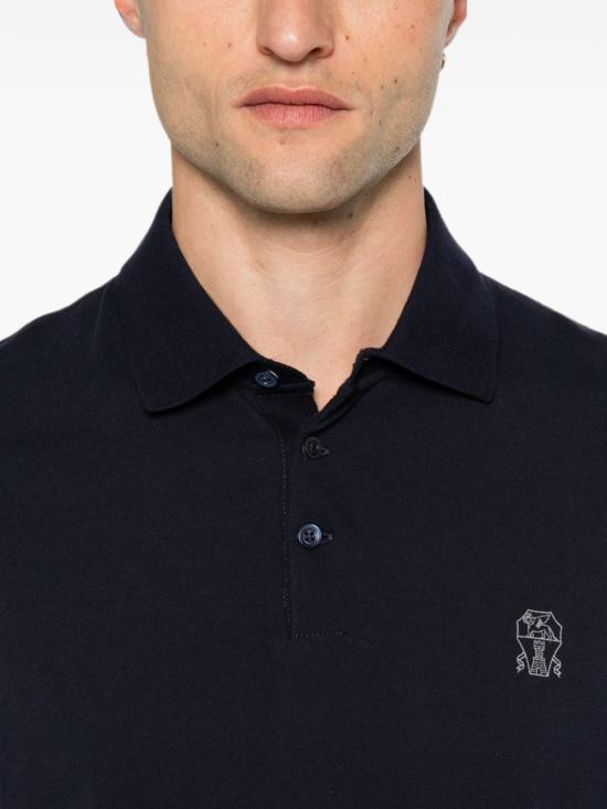 26FW 브루넬로 쿠치넬리 피케 폴로 셔츠 ME8548788 CD325 NAVY - BRUNELLO CUCINELLI