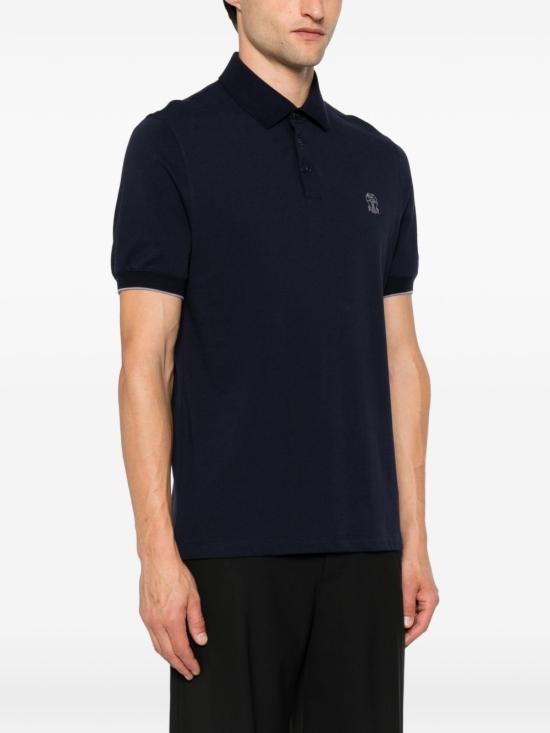 26FW 브루넬로 쿠치넬리 피케 폴로 셔츠 ME8548788 CD325 NAVY - BRUNELLO CUCINELLI
