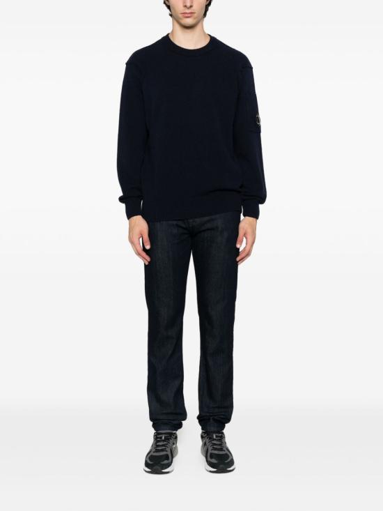 26FW 씨피 컴퍼니 램스울 GRS 크루넥 렌즈 스웨터 RFCMKN707A 110149A888 NAVY - C.P. COMPANY