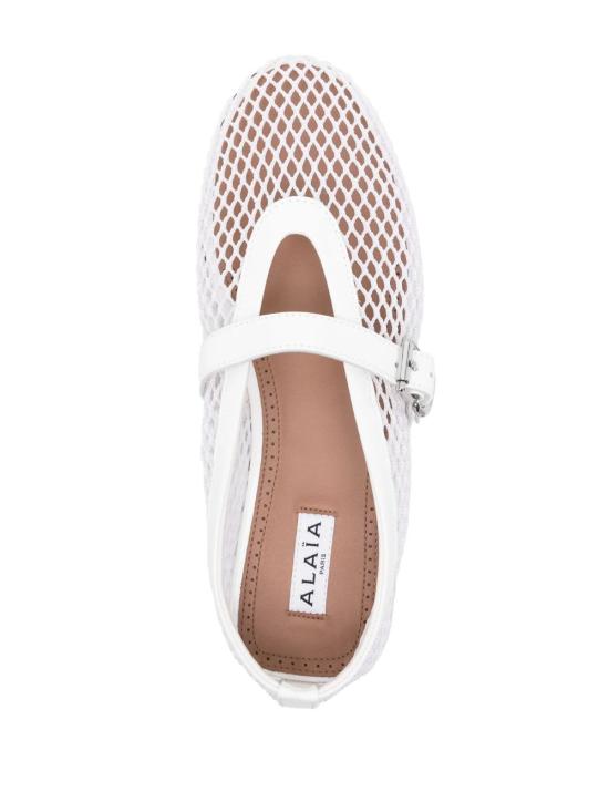 26FW 알라이아 피쉬넷 발레 플랫 AA3A029TK007 010 WHITE - ALAIA