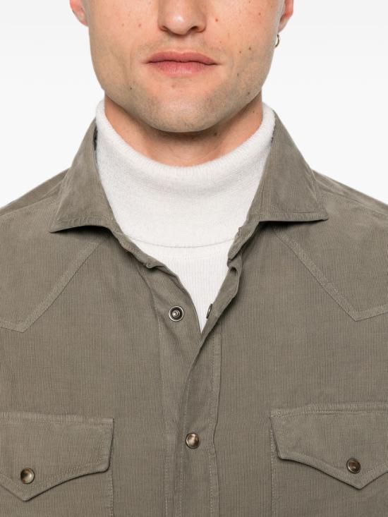 26FW 브루넬로 쿠치넬리 긴팔 셔츠 ML6884008 C6070 ARMY GREEN - BRUNELLO CUCINELLI