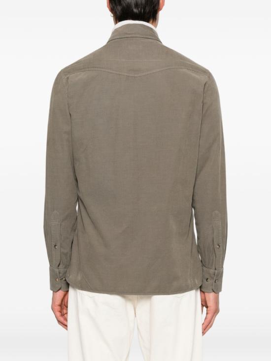 26FW 브루넬로 쿠치넬리 긴팔 셔츠 ML6884008 C6070 ARMY GREEN - BRUNELLO CUCINELLI