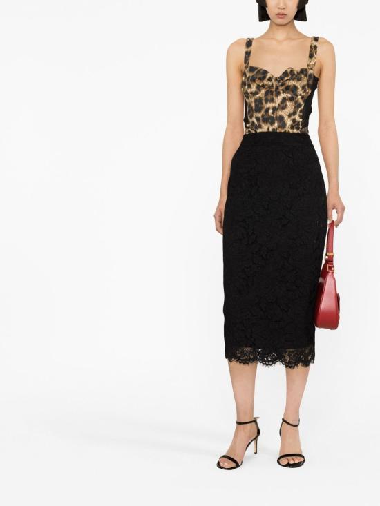  돌체앤가바나 미디 스커트 F4B7IT FLRE1N0000 BLACK - DOLCE & GABBANA