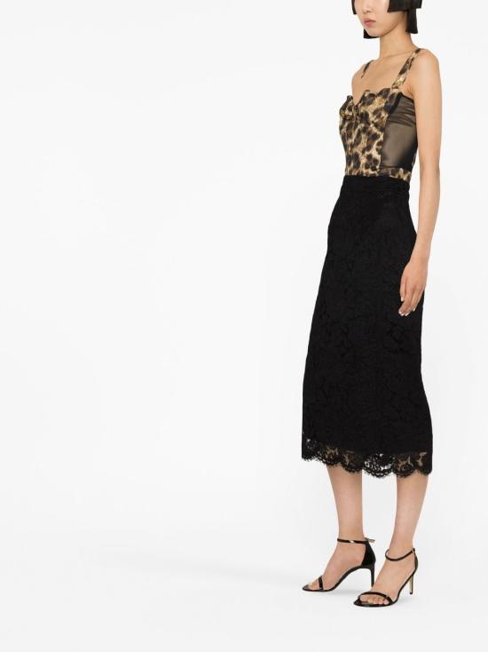  돌체앤가바나 미디 스커트 F4B7IT FLRE1N0000 BLACK - DOLCE & GABBANA