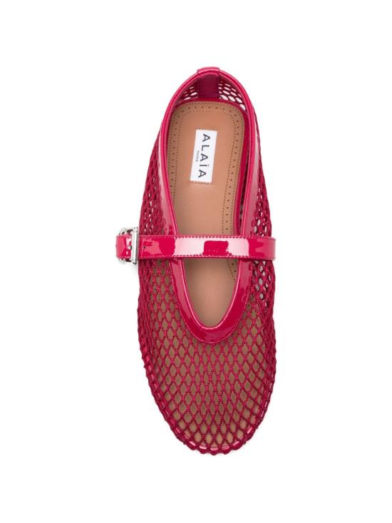 26FW 알라이아 피쉬넷 발레 플랫 AA3A029TK007 424 RED - ALAIA