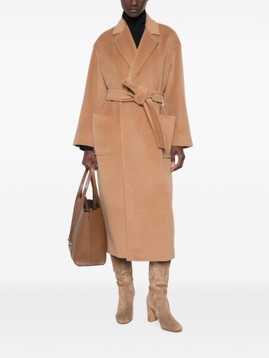 26FW 막스마라 벨티드 노치트 라펠 울 코트 26016092600 002 CAMEL - MAX MARA