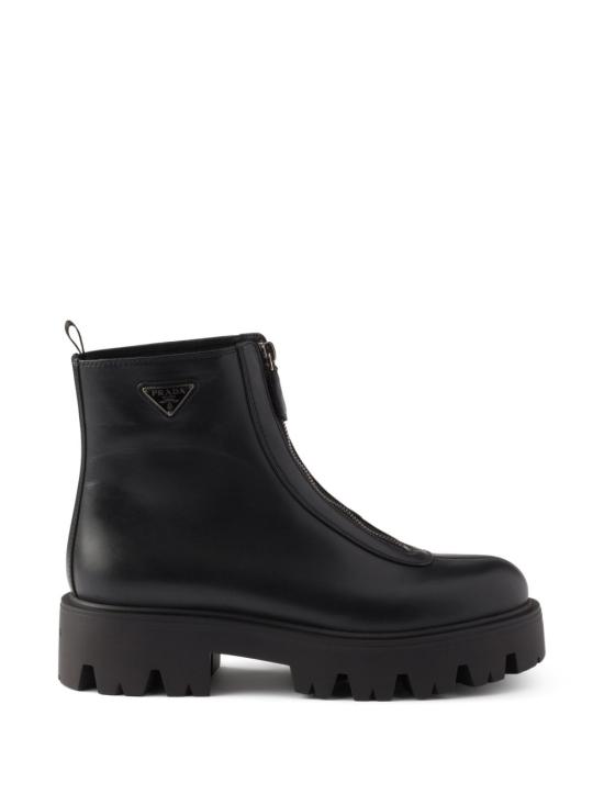 26FW 프라다 레더 지퍼 부티 1T328O UZEF0002 BLACK