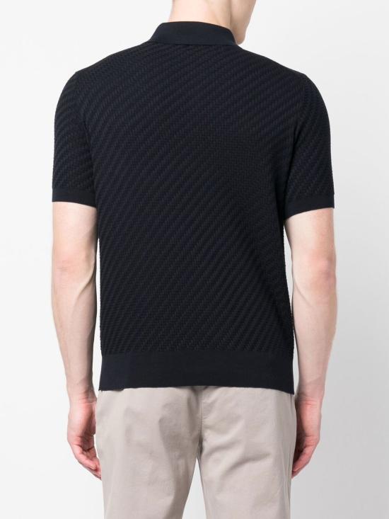 26FW 브리오니 코튼 실크 캐시미어 트라마 위브 폴로 셔츠 UMR20O PAK224100 NAVY - BRIONI