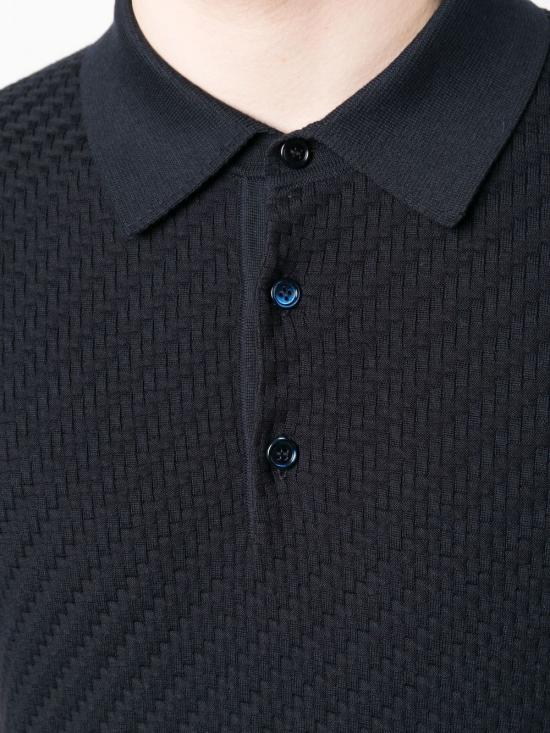 26FW 브리오니 코튼 실크 캐시미어 트라마 위브 폴로 셔츠 UMR20O PAK224100 NAVY - BRIONI