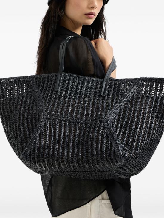 26SS 브루넬로 쿠치넬리 테크노 라피아 BC Duo 백 MB97D2571 C101 BLACK - BRUNELLO CUCINELLI