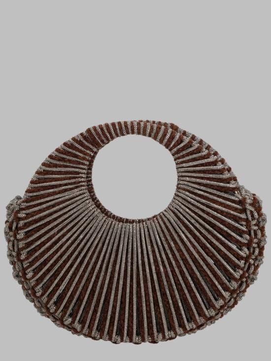 25FW 히보우라마 토트백 JAYAMEDIUMCRYSTALVELVET CHOCO BROWN