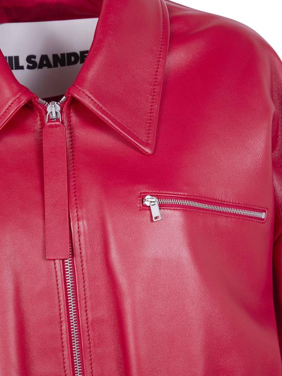 26SS 질샌더 가죽 자켓 J02SW0048 J07187 618 RED - JIL SANDER