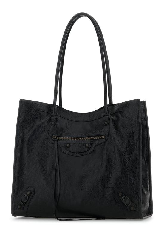 26FW 발렌시아가 르 시티 토트백 미디엄 램스킨 8469212ABEK 1000 BLACK - BALENCIAGA