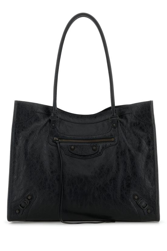 26FW 발렌시아가 르 시티 토트백 미디엄 램스킨 8469212ABEK 1000 BLACK