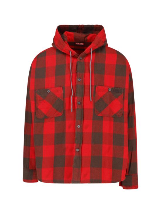 26FW 디젤 후드 티셔츠 A23341 0HNBX 42A Red