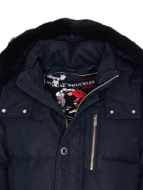 26FW 무스너클 오리지널 네오 시어 3Q 다운 자켓 M35MJ128S 546 NAVY W BLK - MOOSE KNUCKLES