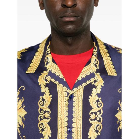 26FW 베르사체 반팔 셔츠 1A19254 1027470 5UL30 PURPLE GOLD - VERSACE