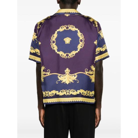26FW 베르사체 반팔 셔츠 1A19254 1027470 5UL30 PURPLE GOLD - VERSACE