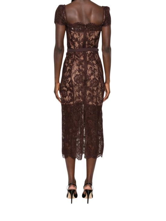 26FW 셀프 포트레이트 미디 원피스 PF26099MABR BROWN - SELF PORTRAIT