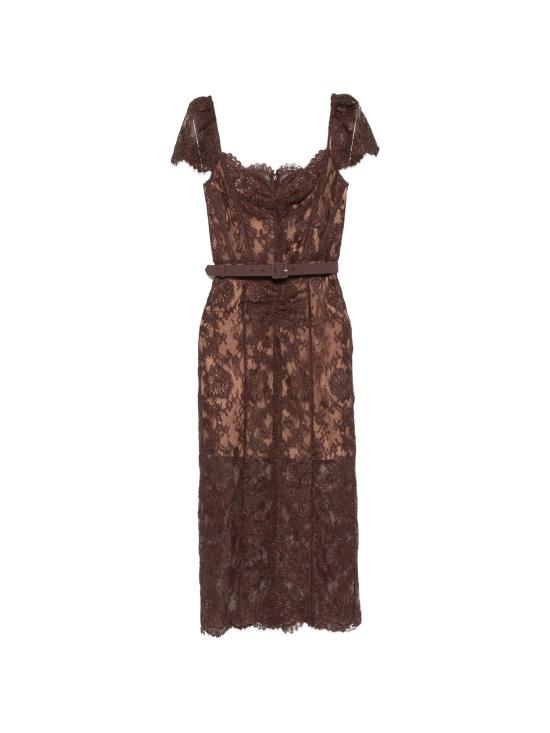 26FW 셀프 포트레이트 미디 원피스 PF26099MABR BROWN