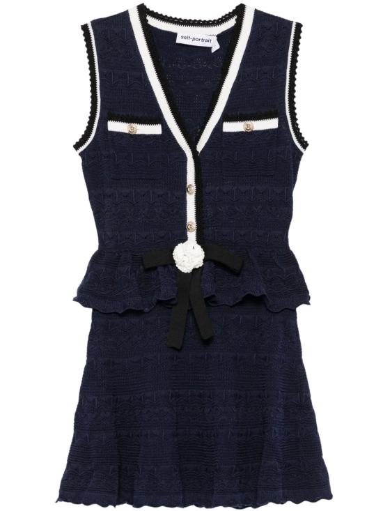 26FW 셀프 포트레이트 미디 원피스 PF26075SN NAVY