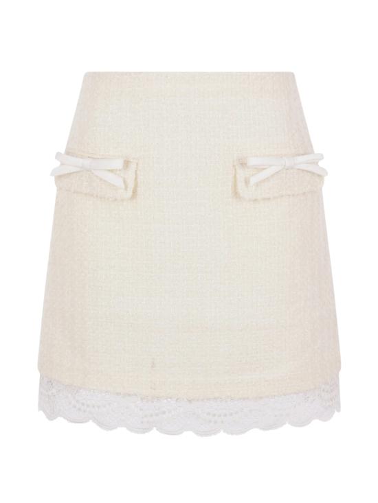 26FW 셀프 포트레이트 숏 스커트 PF26002SKC CREAM WHITE