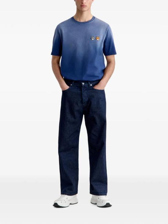 26FW 메종키츠네 반팔 티셔츠 MRMJT32KJBIT7 0629 INDIGO FADED - MAISON KITSUNE