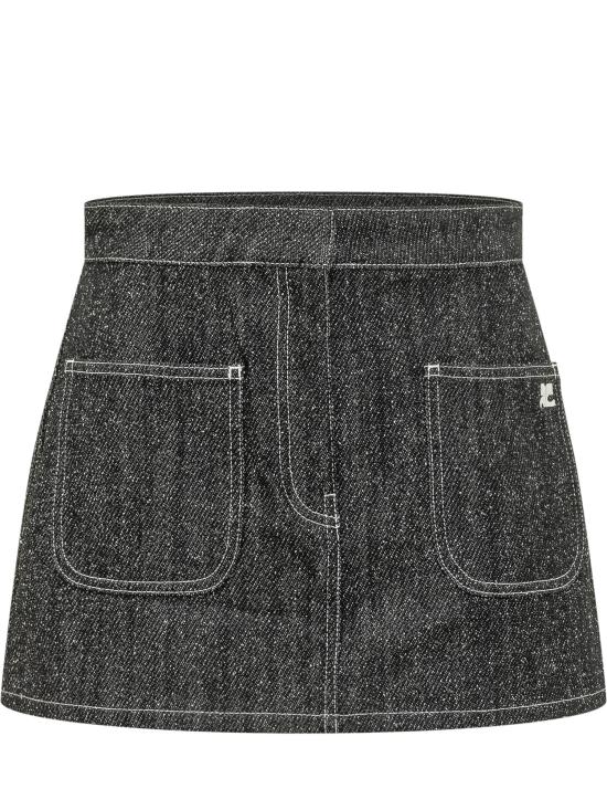 26FW 쿠레쥬 데님 스커트 426DJU437DE0068 9901 BLACK