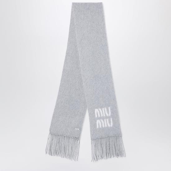 26FW 미우미우 울 모헤어 머플러 5FS0622CQD Grey