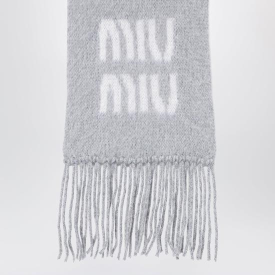 26FW 미우미우 울 모헤어 머플러 5FS0622CQD Grey - MIU MIU