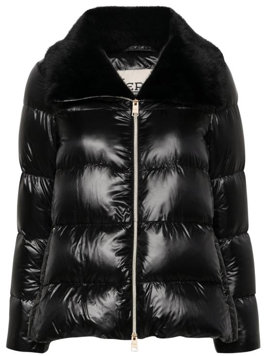 26FW 에르노 울트라라이트 나일론 & 레이디 얼터너티브 퍼 다운 자켓 PI001923D 12017Z9300 BLACK