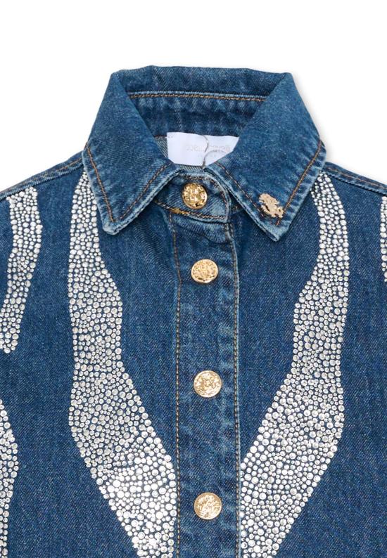26FW [키즈] 로베르토 카발리 셔츠 CGA26002CA D BLUE MED DENIM - ROBERTO CAVALLI