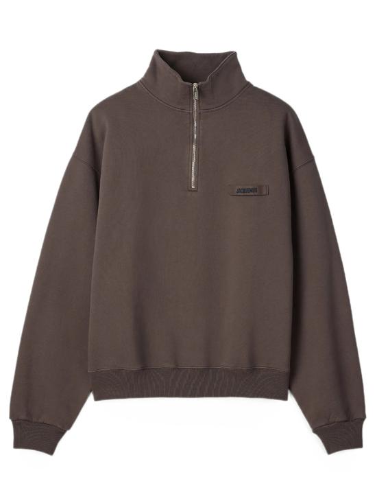 26FW 자크뮈스 하프 집업 스웨트 셔츠 SSM00313AJ00174 850 BROWN