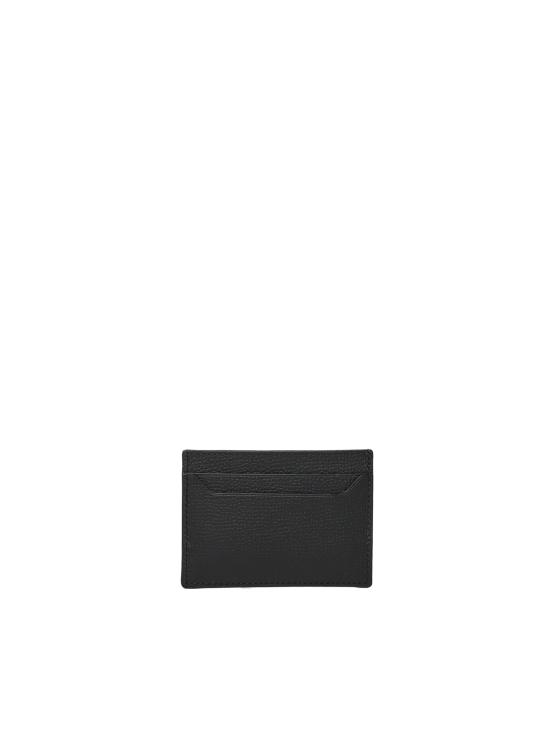 26FW 로에베 페블 그레인드 카프스킨 아나그램 플레인 카드 홀더 C821075X09 1206 BLACK GOLD - LOEWE