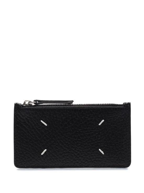 26FW 마르지엘라 스티치 레더 지퍼 카드 홀더 S56UI0143 P4455 099 T8013 BLACK - MAISON MARGIELA