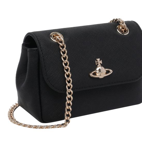 26FW 비비안웨스트우드 스몰 펄스 체인 크로스백 5C01000BW L001NN402 BLACK - VIVIENNE WESTWOOD