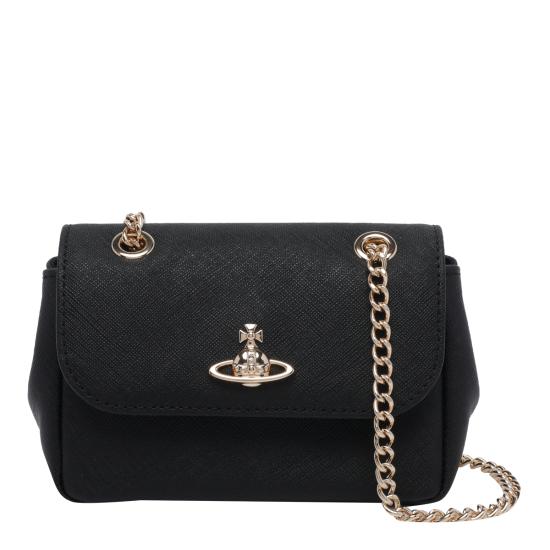 26FW 비비안웨스트우드 스몰 펄스 체인 크로스백 5C01000BW L001NN402 BLACK