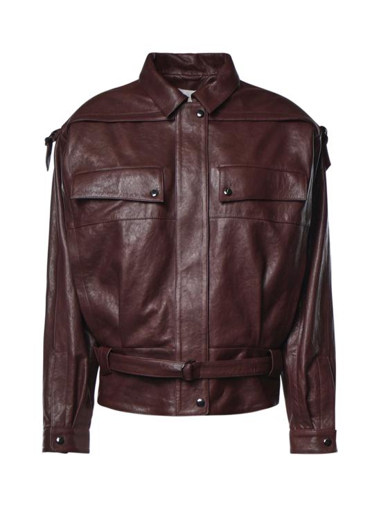 26FW 마그다뷰트림 가죽 자켓 344726 BORDEAUX