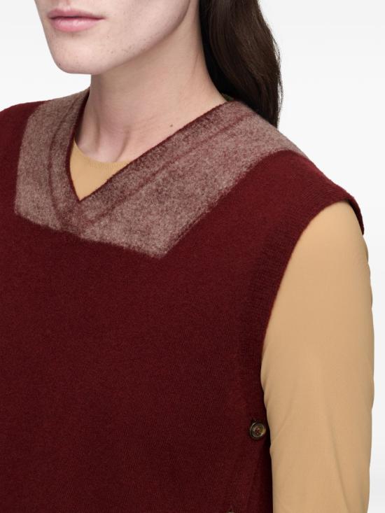 26FW 마르지엘라 스웨터 S51TH0096 M13304211F BORDEAUX ECRU - MAISON MARGIELA