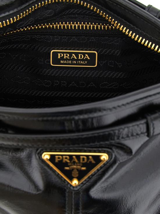 26FW 프라다 미디엄 자카드 및 레더백 미디엄 자카드 및 레더백 1BC297VOOM2CYRF0002 Black - PRADA