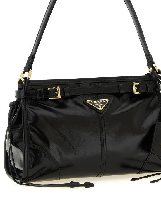 26FW 프라다 미디엄 자카드 및 레더백 미디엄 자카드 및 레더백 1BC297VOOM2CYRF0002 Black - PRADA