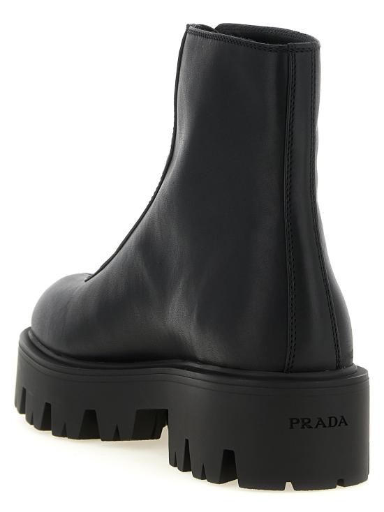 26FW 프라다 레더 지퍼 부티 1T328OF050UZEF0002 Black - PRADA