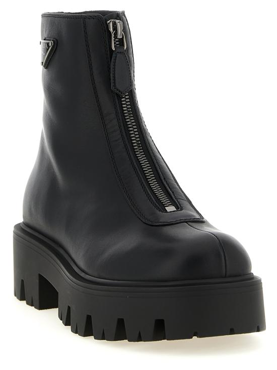 26FW 프라다 레더 지퍼 부티 1T328OF050UZEF0002 Black - PRADA