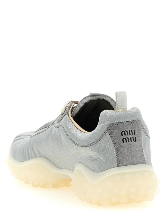 26FW 미우미우 버블 테크니컬 패브릭 및 스웨이드 스니커즈 5E806EFA0453M0KF0424 Gray - MIU MIU