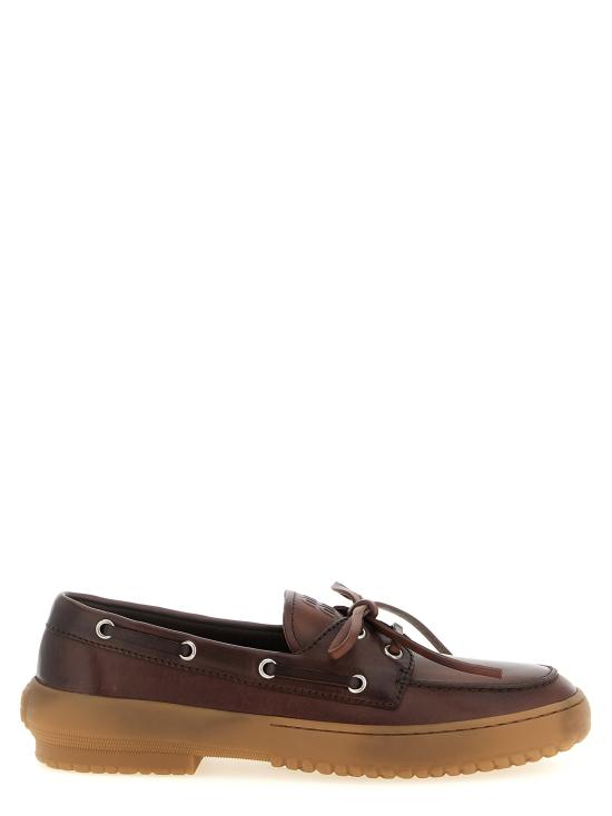 26FW 미우미우 레더 덱 슈즈 5D793EF005070F0201 Brown