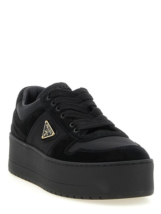 26FW 프라다 다운타운 볼드 레더 스니커즈 1E792MFBC50ZJMF0002 Black - PRADA