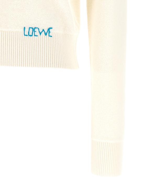 26FW 로에베 핸드 자수 디테일 울 스웨터 S359Y14KJ62370 White - LOEWE