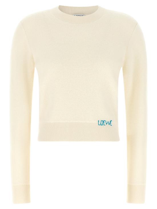 26FW 로에베 핸드 자수 디테일 울 스웨터 S359Y14KJ62370 White